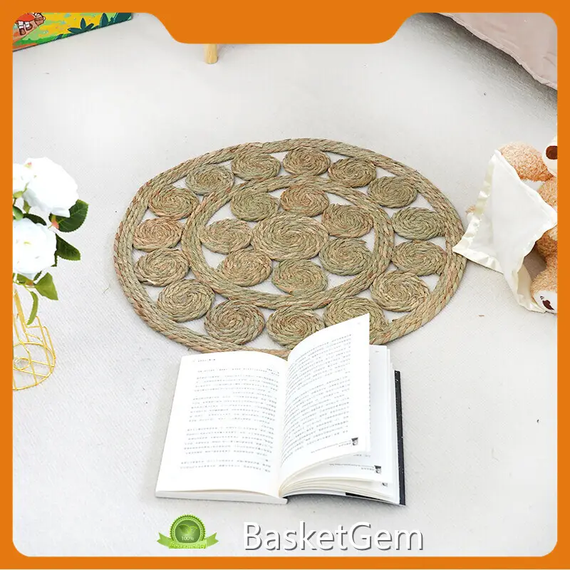 Round Straw Rug by BasketGem 1