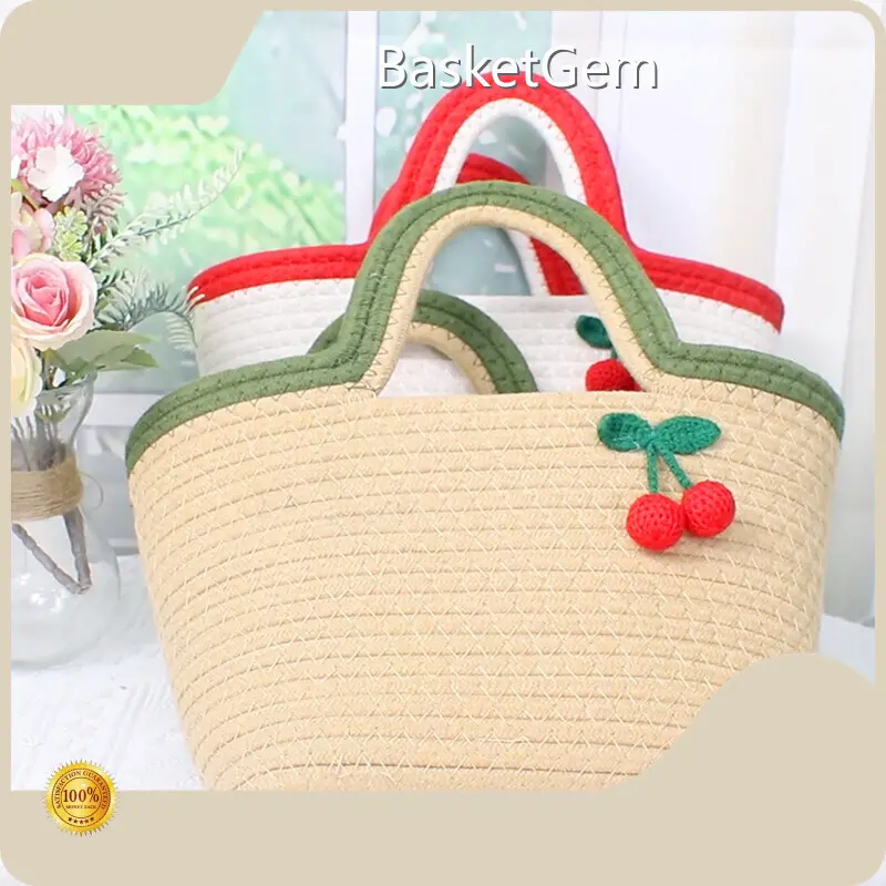Custom Cotton Crochet Bag Cotton Weaving Wholesale - BasketGem 1