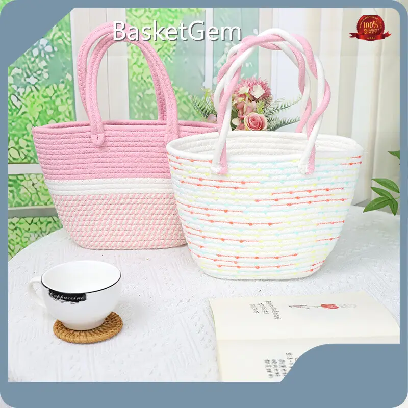 Crochet Cotton Tote Bag Cotton Rope Bag Wholesale - BasketGem 1
