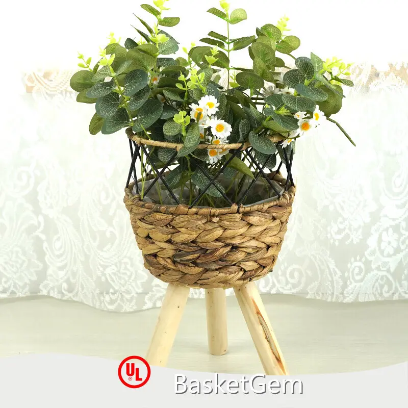 Straw Basket Plant Pot by BasketGem 1