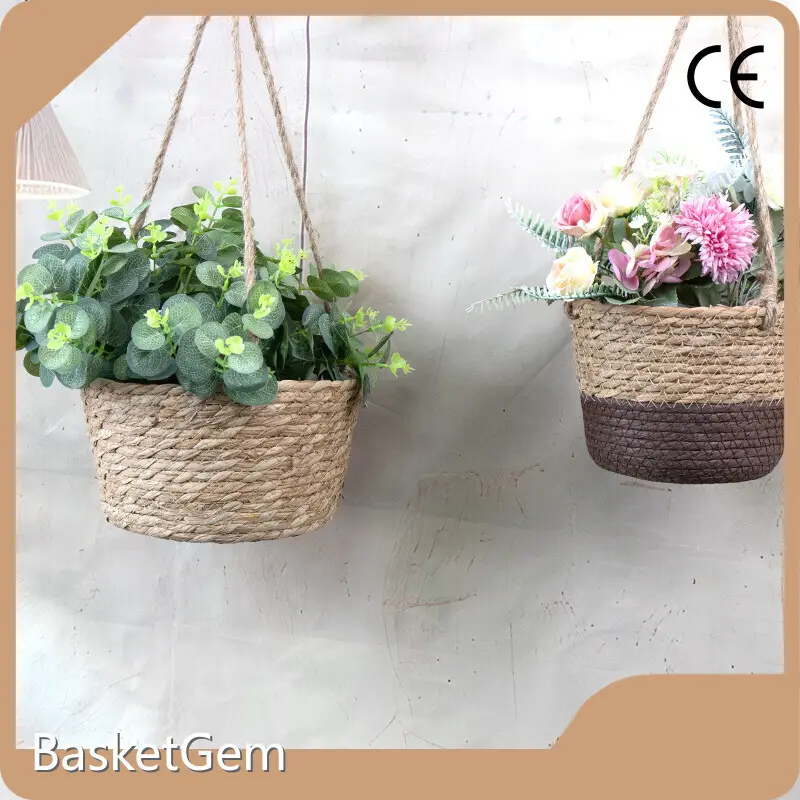 Straw Basket Plant Pot Straw Plant Pot Wholesale - BasketGem 1