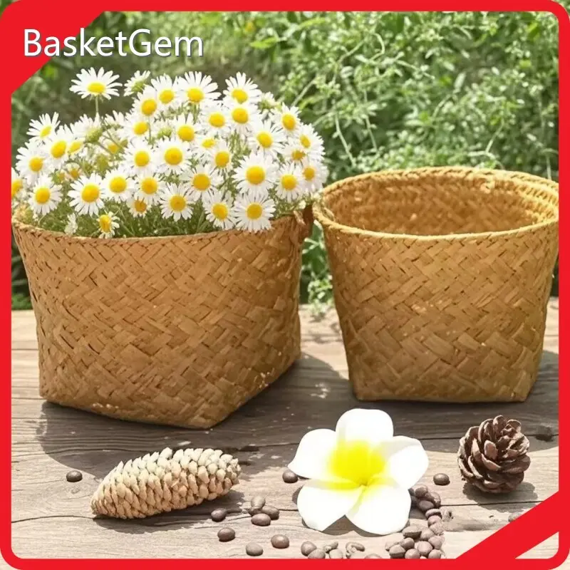 Straw Plant Pot Straw Weaving Wholesale - BasketGem-1 1