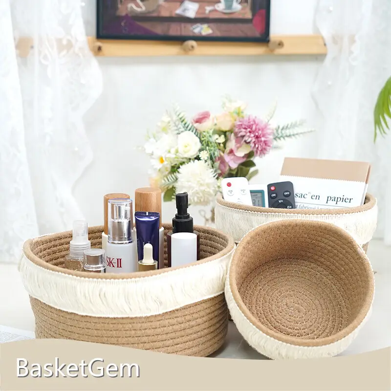 Woven Storage Basket Manufacturer Cotton Weaving Wholesale - BasketGem 1