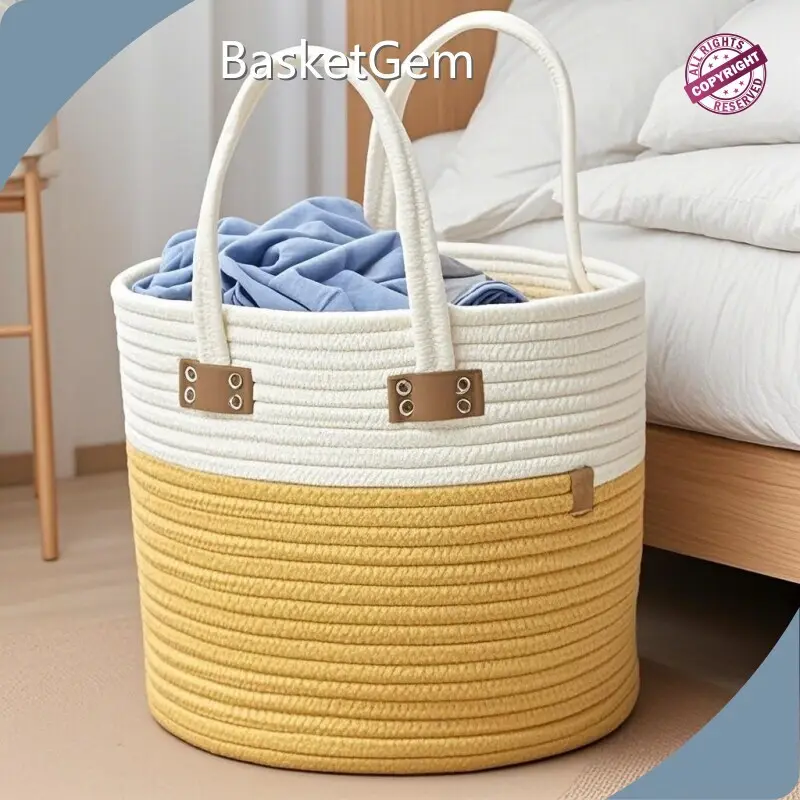 Cotton Rope Laundry Basket by BasketGem-2 1