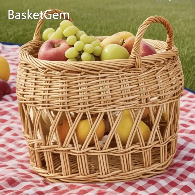 Custom Willow Flower Basket Willow Picnic Basket Wholesale - BasketGem 1