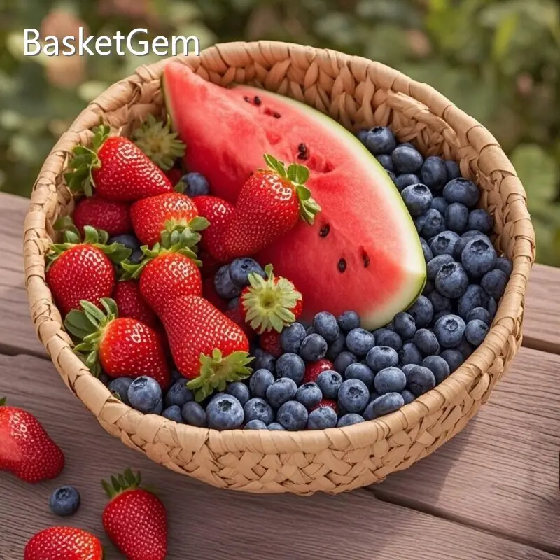 Custom Straw Fruit Basket Products Wholesale - BasketGem 1