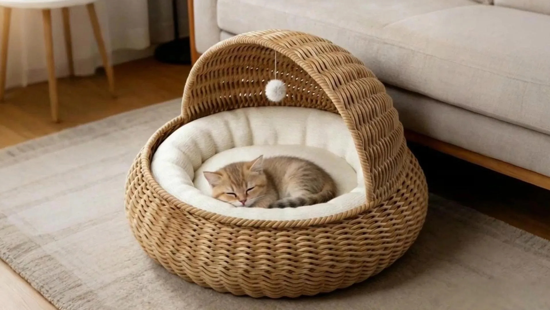 Lits pour animaux de compagnie en osier tressé, adaptés à toutes les saisons et personnalisables. 1