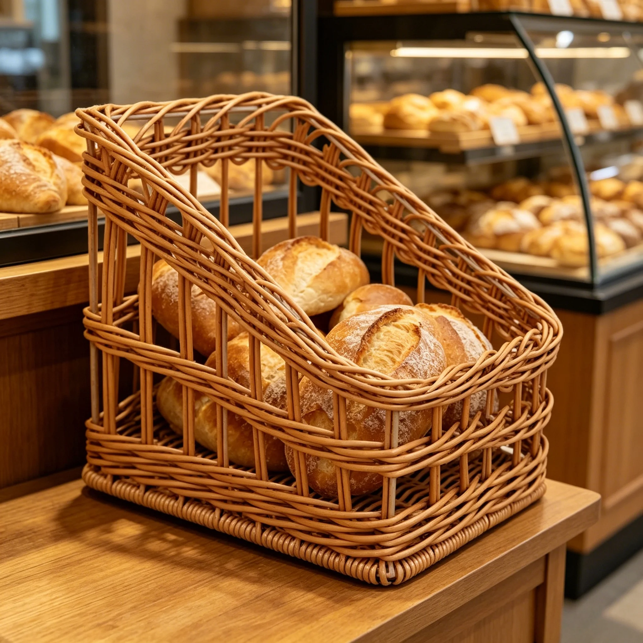 Basketgem Handwoven Willow Bread Basket – Natural Wicker Serving Tray for Bakery, Table & Gifting 1